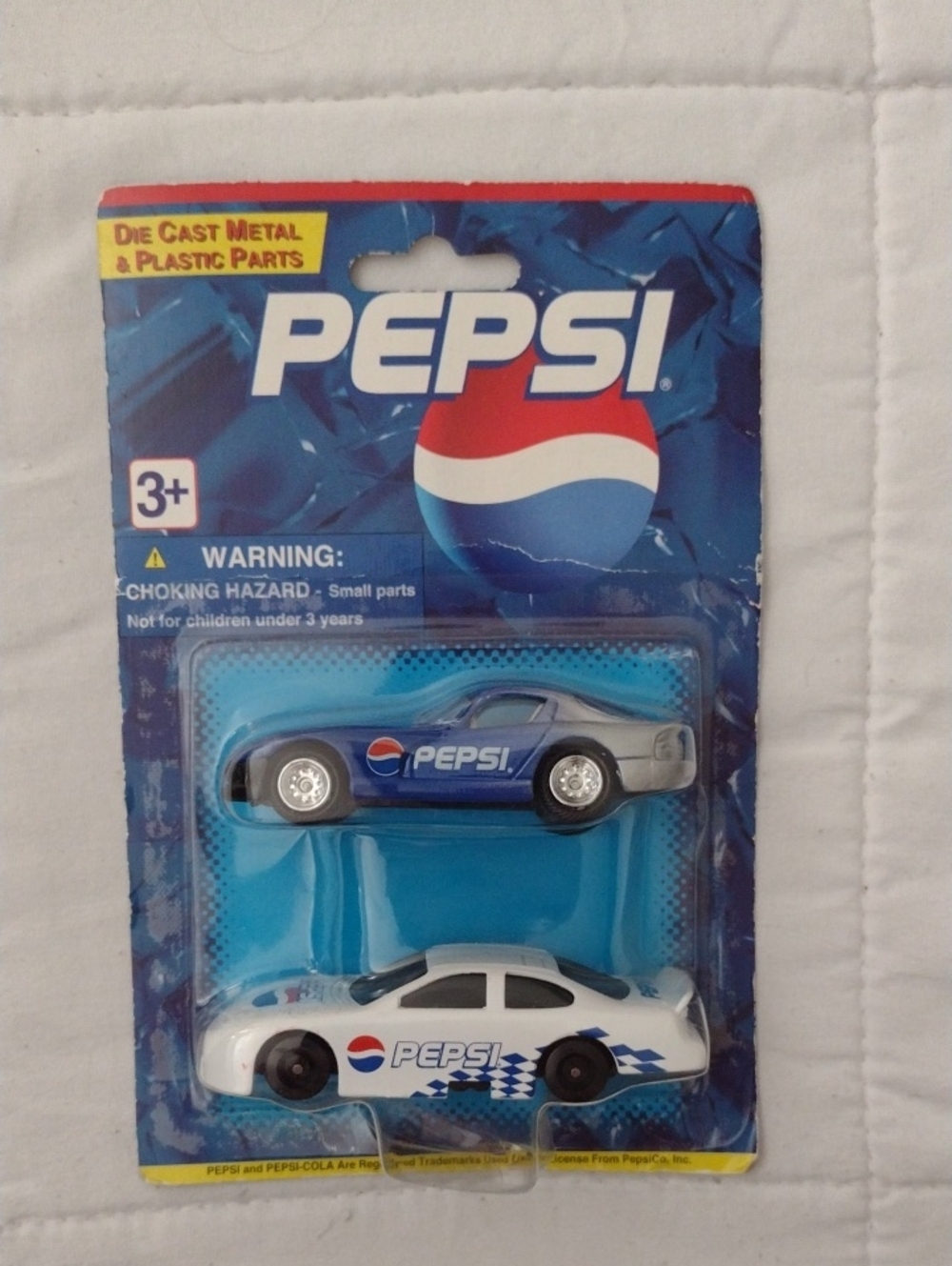 Pepsi Blue & White Die-Cast Toy Car Duo Special Edition GOLDEN WHEELS